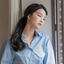가발매니아 데이지 35cm리얼포니(제디원사) 포니테일가발 묶음머리, 내츄럴블랙