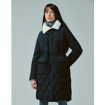 22FW 블랙 물결 퀼팅 여성 롱다운 LLJU2D115BK