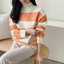 국내산 데일리룩 단가라 금사 반목 니트 티셔츠(4col)