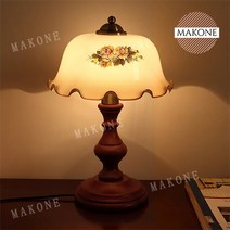 Makone 상표등록 스테인글라스 고급형 앤틱 엔틱 무드등 / 침대 스탠드 공간조명, 밝기조절스위치