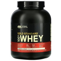 옵티멈 뉴트리션 골드 스탠다드 100% 유청 쿠키 & 크림 2.11 kg (4.65 lb) 구아 검 수크랄로스 아세설팜 칼륨 분리 유청 단백질 코코아 가루 대두 레시틴