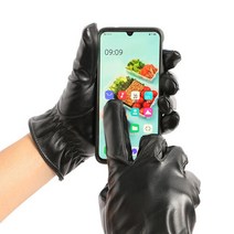 바르셀 남성 터치 가죽장갑 블랙 겨울 방한장갑