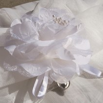 햇담커튼 장미 꽃 화이트 코사주 집게핀, 2개입 세트