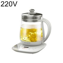 커피포트 티 포트 전기 무선 여행용 분유 Jiuyang-건강 냄비 220V 다기능 꽃 주전자 유리 스튜 차 1.5L, 옵션 번호 (01) - White_EU