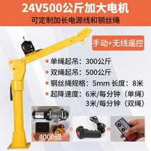 크레인 윈치 와이어 이동형 호이스트 전동 리프팅, 24V500kg(모터+리모트+와이어제어)