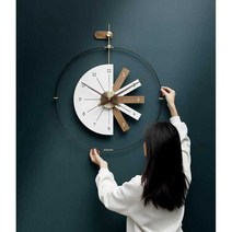 스페인 벽시계 엔틱 무소음 빈티지 소품 미니멀 장식, 녹색 심플한 스타일 직경 60cm