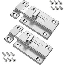 도어 볼트 2 Pcs 스테인레스 스틸 플러시 용 12 개의 나사가있는 보안 볼트 잠금 장치 침실 욕실 화장실, 페이지 표시가 우선합니다