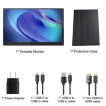 15.6 인치 4K UHD 터치스크린 휴대용 모니터 100% sRGB FreeSync HDMI c타입 3.1 게임 Moblie 디스플레이 XBox PS4 5 스위치 PC 컴퓨터 오, [03] With protective case, [03] AU 플러그