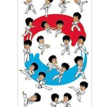 친절몰/ (SS-120)스포츠태권도 스티커이야기 캐릭터 4장, 상세내용표시