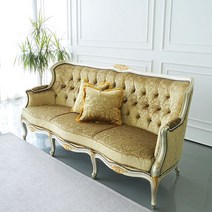 피어젠가구 오브제 엔틱 소파 3인용 샴페인골드 단품