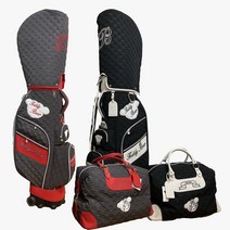 테디베어 보스턴백 바퀴형 여자골프백세트 초경량 휠 골프캐디가방 TB-065B, 블랙