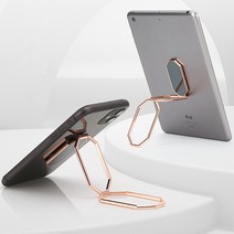 제스트윈 스마트폰 태블릿 알루미늄 접이식 스탠드 거치대 핸드폰 휴대폰 8각고리, 실버