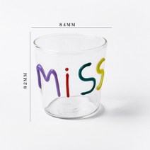 러브 레터 수제 유리 머그잔 1 개 연인을 위한 선물 티 컵 텀블러 커피 마시는 커플 소녀 10 온스, 02 MISS