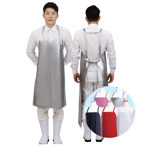 포시스 국내산 PU양면 방수 목걸이 H형 앞치마, H형 (중), 레드