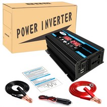 자동차 인버터 캠핑 4000W 전원 인버터 12V 정현파 ~ 가정용 변환기 발전기 LCD 주파수 포함, 02 Black-12V-110V