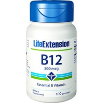 라이프익스텐션 B12 500mcg 로젠지, 100개입, 1개
