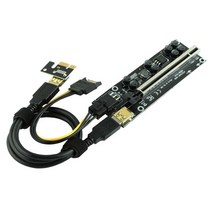1PC V009S-PLUS USB3.0 PCI-E 라이저 카드 1X ~ 16X SATA 6PIN EXPRESS 케이블 PCI EXTENDER 어댑터 BTC 채굴 용 그래픽 확장, Black