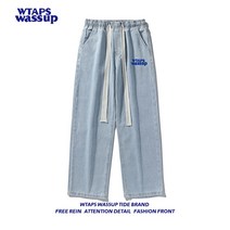 더블탭스 wtaps 시티보이 Wassup 가을 스트레이트 청바지 남성 인 루스 트렌드 모든 경기 캐주얼 바지 하이 스트리트 조수 브랜드 남성 바지