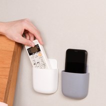 리모컨 수납함 TV 에어컨 벽걸이 벽걸이 펀치프리 핸드폰 수납선반걸이, 매직 그레이