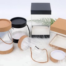 기념품 판매점 머그컵 포장 투명 케이스 선물박스 공예품 답례품 이벤트 미니화분, 1개, 사각 7.5x10cm 블랙