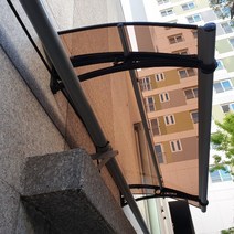 캐노픽스 550 X 1300 조립식창고견적 난간대 이동식주택 서산 농막 차양막 테라스차양막, 그린렉산 회색브라켓 실버 바