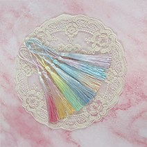 DIY 테슬 장식 가죽공예 수술 장식 파스텔 태슬 장식 의류 노리개, 핑크오렌지, 1개