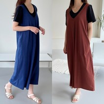 썬콜렉션 조끼 레이어드 맥시 롱 만삭 촬영 원피스