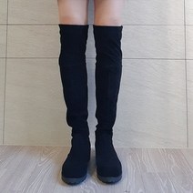 식스에비뉴 제인 스웨이드 스판 미들힐 롱부츠