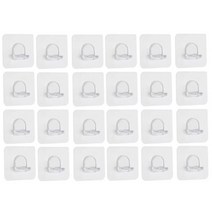 PKFARM 접착식 선반 고정 다용도 지지대 후크 24P, 투명[24P]