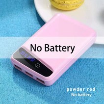 3x18650 또는 2*955465 폴리머 Powerbank 커버 전원 은행 케이스 DIY 상자 3 USB 키트 전화 충전기 손전등, 02 Pink No Battery