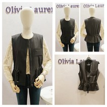 올리비아로렌 세련된 라운드 집업 숏 조끼 베스트 vocqcvf7311