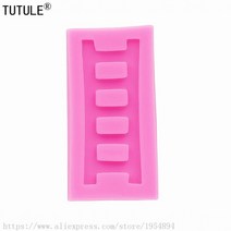 도자기공예 도자기트레이 실리콘몰드 사다리 실리콘 몰드 사다리 몰드 초콜릿 몰드 퐁당 몰드 고무 페이스트 몰드 케이크 장식 퐁당 수지 점토 폴리머 몰드, 분홍색