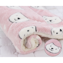 마일로앤코코 플란넬 극세사 꿀잠 방석 강아지 고양이 쿠션 담요 켄넬 마약방석 블랭킷 이불 침구 (XS/S/M/L/XL/XXL), 핑크앤베어