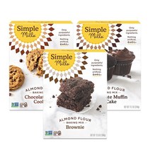Simple Mills 아몬드 밀가루 베이킹 믹스 버라이어티 팩 (초콜릿 머핀 & 케이크 초콜릿 칩 쿠키 브라우니) - 글루텐 프리 식물 기반 (3팩) 439923