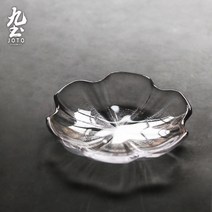 유리 접시 수제 보력 원형 컵 홀더 홈 다도 제로 코스터 쿵푸 차 세트 간단한 접시, NONE, 색상 분류: 여섯 꽃잎 꽃