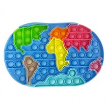 안전제품푸시팝 퍼즐 세계지도 맞추기 팝잇 창의력키우기 아이큐 향상 팝잇