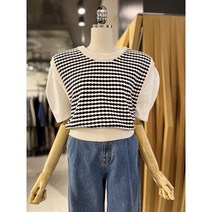 ab.fz 잔 배색 라운드 니트 베스트 ABXX1HW442 US