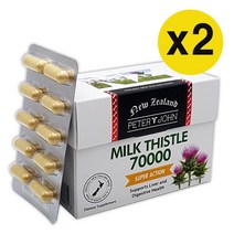 피터앤존 뉴질랜드 밀크씨슬 실리마린 70000mg 60캡슐, 2개