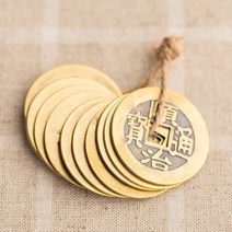 엽전 10개(중-2.7cm)-가을 가을디스플레이 모형 장식 소품 전시용 장난감 소꿉놀이 역할놀이 컨셉 민속촌 민속용품 전통소품