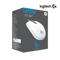 로지텍코리아 G102 2세대 LIGHTSYNC 유선 마우스, 화이트, 정품박스