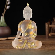 독수리모형 앉아있는 부처님 조각상 스타일 태국 인도 송진 붙여진 금박 장식 홈 장식 공예 1 개, 3.C07