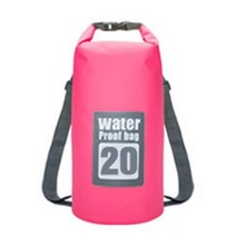 5L/10L/15L/20L/30L 방수 가방 드라이 백 PVC 방수 배낭 스포츠 가방 래프팅 수영 백팩 불 침투성 드라이 백, 20L  Pink