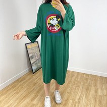 3color 온리원 미키마우스 긴팔 박스 홈웨어 롱 원피스
