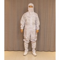 후드마스크원피스형 제전복 방진복 무진복 크린룸 제전용품(원피스 with 후드 마스크), 2XL, 흰색