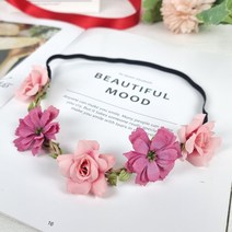 화관 꽃 셀프 웨딩, 화관A타입-핑크