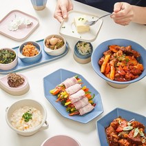 혼수 그릇세트 집들이 홈파티 싸고 예쁜 그릇 11종 팔각접시 손잡이찬기 팔각컵, 원형볼, 베이지