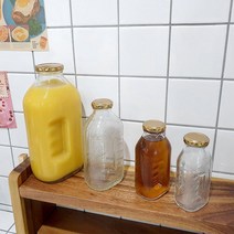 사각 레트로 유리병 4size 델몬트 훼미리 쥬스병 카페 물병 보리차 주스병 유리공병, 500ml