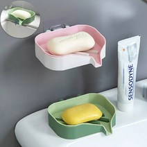 후딱 물이 쏙쏙 잘빠지는 비누받침, 핑크화이트, 1개