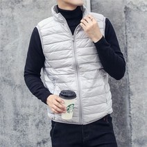 남자패딩점퍼 신제품 남성용 겨울 코트 90 화이트 덕 다운 조끼 휴대용 초경량 민소매 자켓 조끼 양복