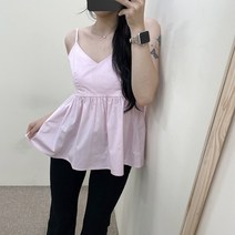 VANANA2 여성 끈조절 가능 브이넥 플레어 나시 블라우스 4color